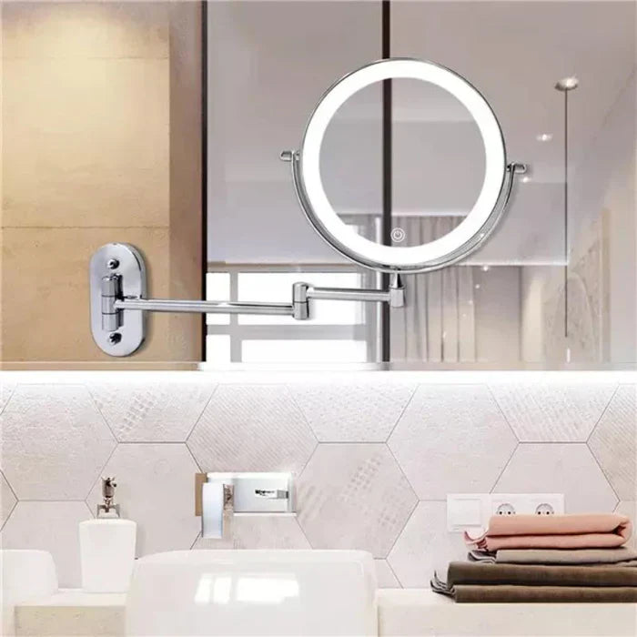 Wandcosmeticaspiegel met LED-verlichting en vergroting