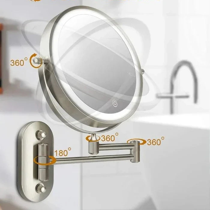 Wandcosmeticaspiegel met LED-verlichting en vergroting