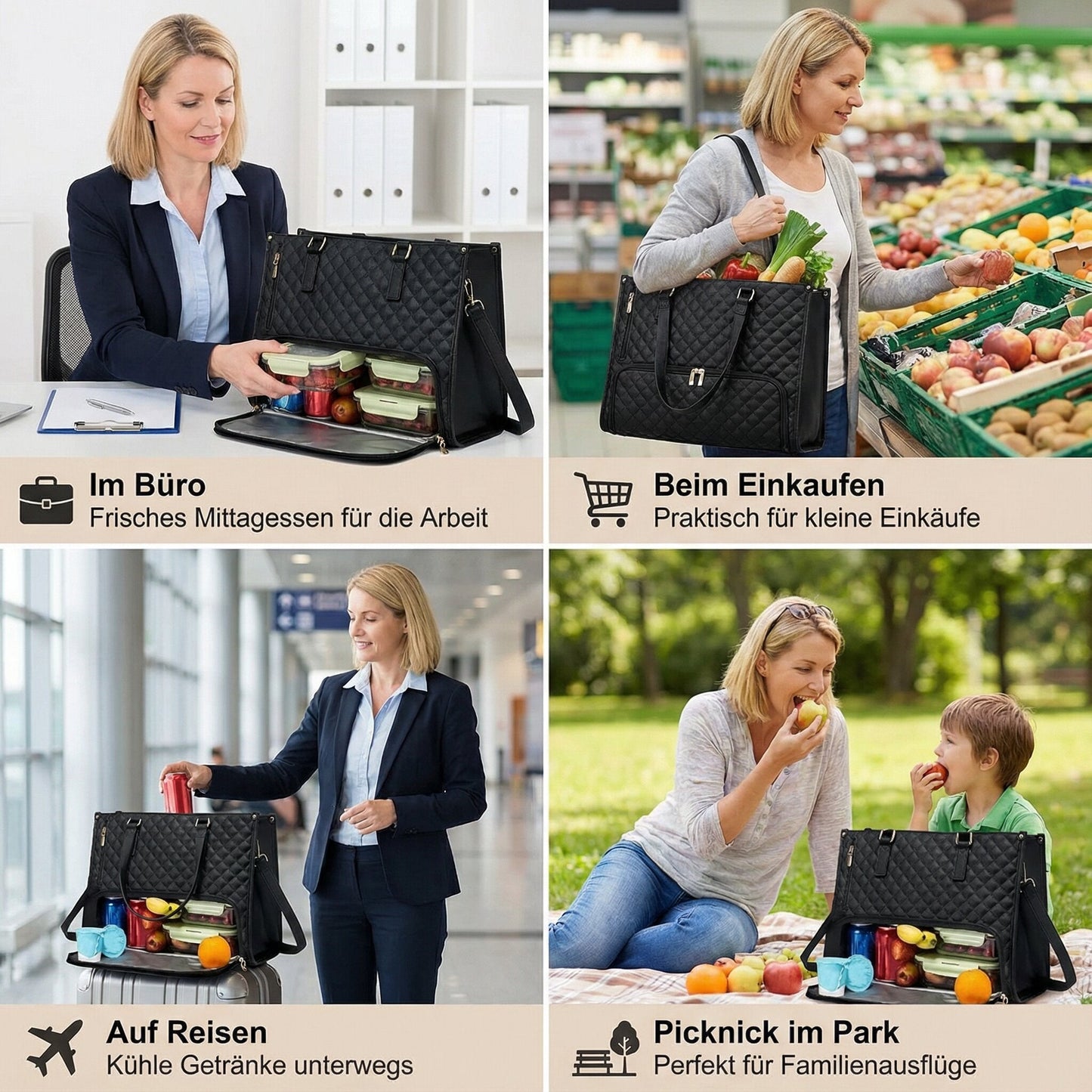 Dameshandtas met koelvak | Schoudertas met koelfunctie | FrischLuxe