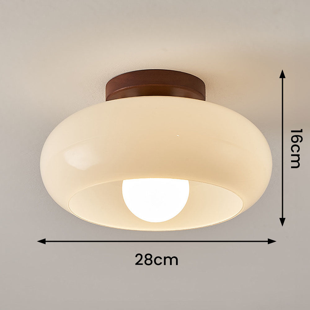 Vintage witte kleine plafondlamp - Klassieke stijl voor de gang