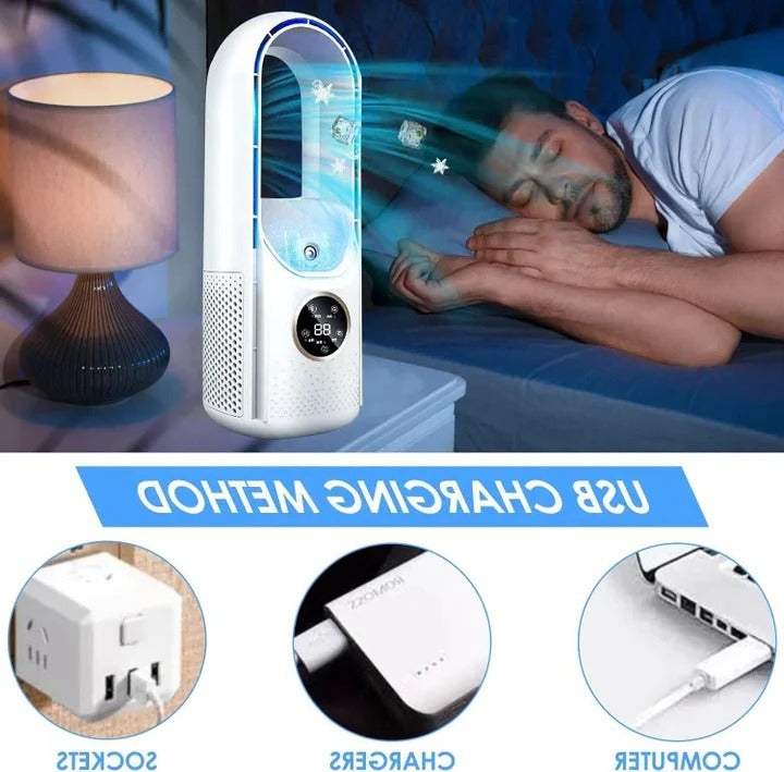 Bladeloze, stille, draagbare airconditioner