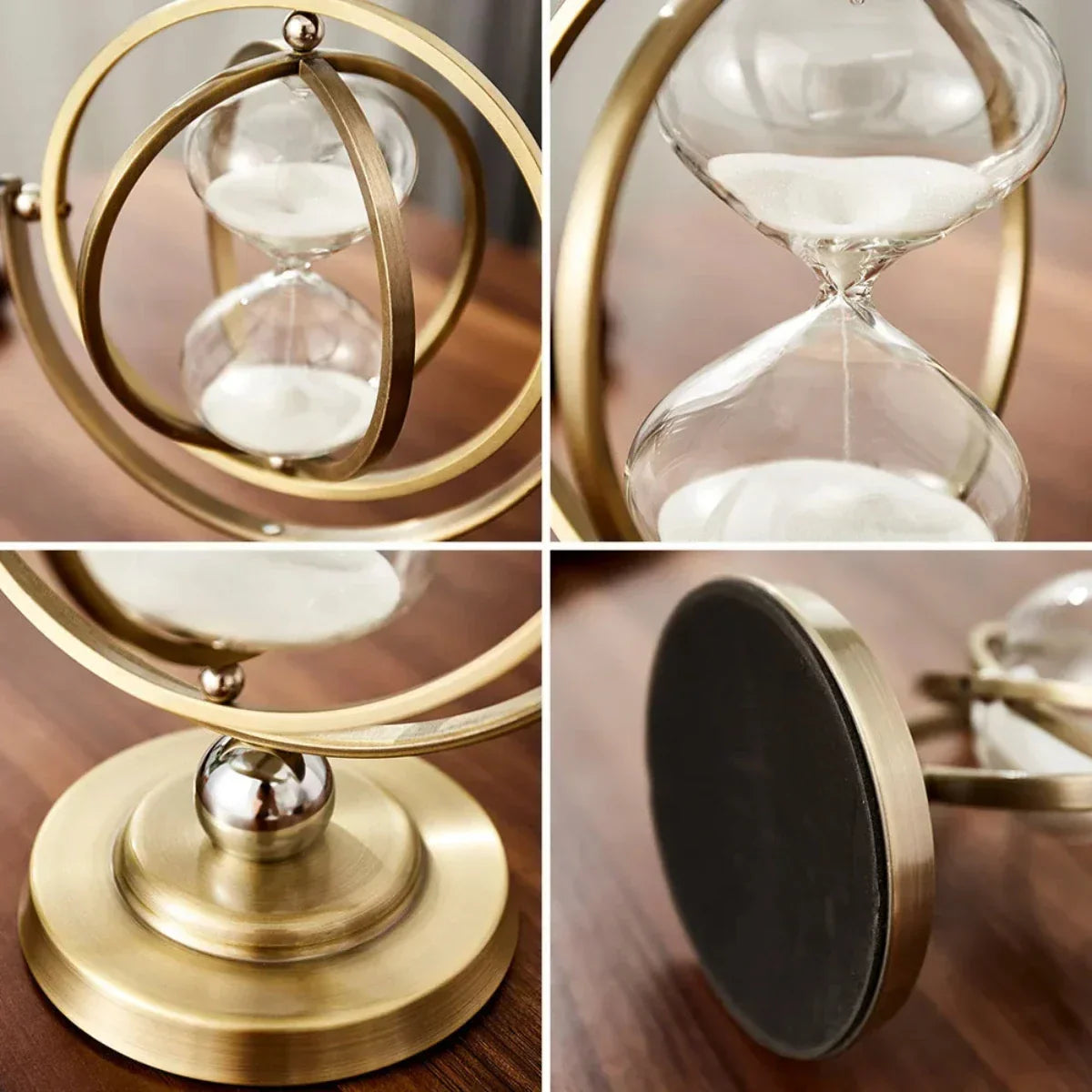 Luxe Zandloper met Elegante Metalen Frame