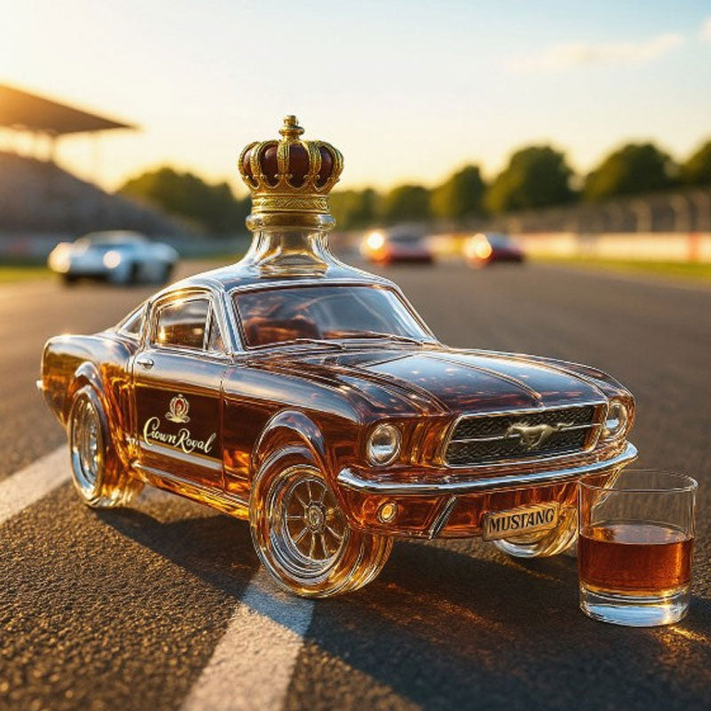 Mustang Whiskey Decanteur | 3D Mustang Ontwerp | Handgemaakt Glas