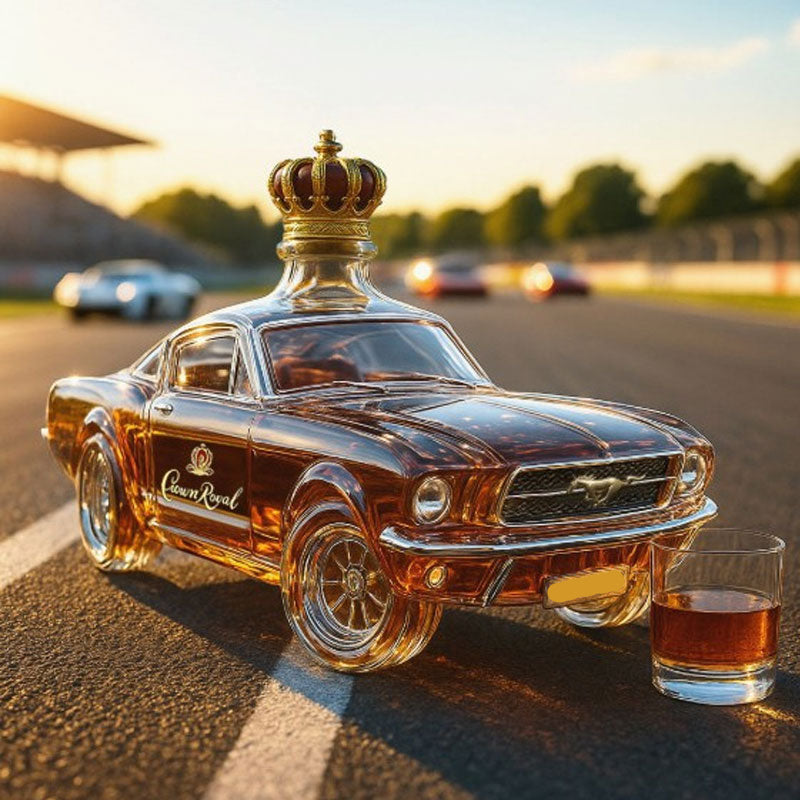 Auto Whiskey Decanteur | 3D Mustang Ontwerp | Handgemaakt Glas