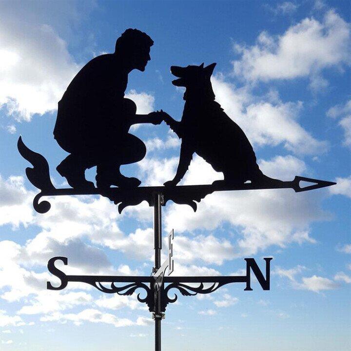 Metalen Windvaan met Dierensilhouet voor Tuin- en Dakdecoratie
