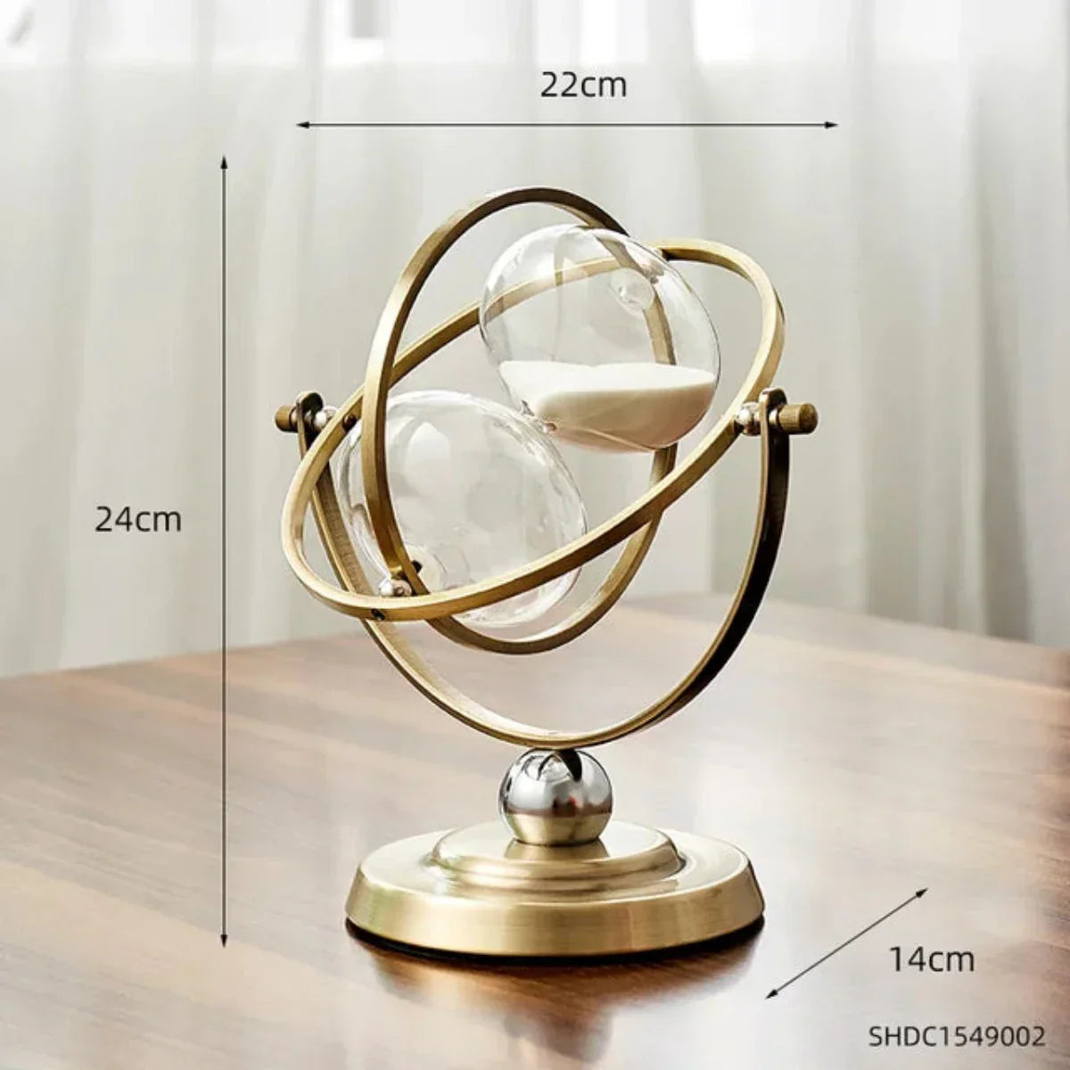 Luxe Zandloper met Elegante Metalen Frame