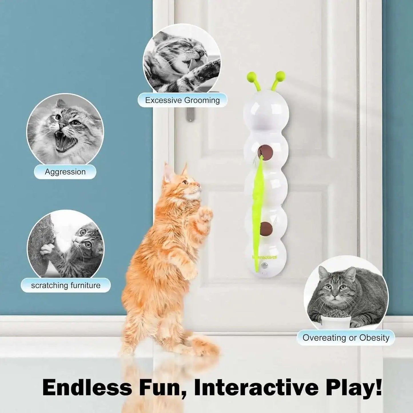 PurrWhirl – Interactief Kat Speelgoed met Wormbeweging