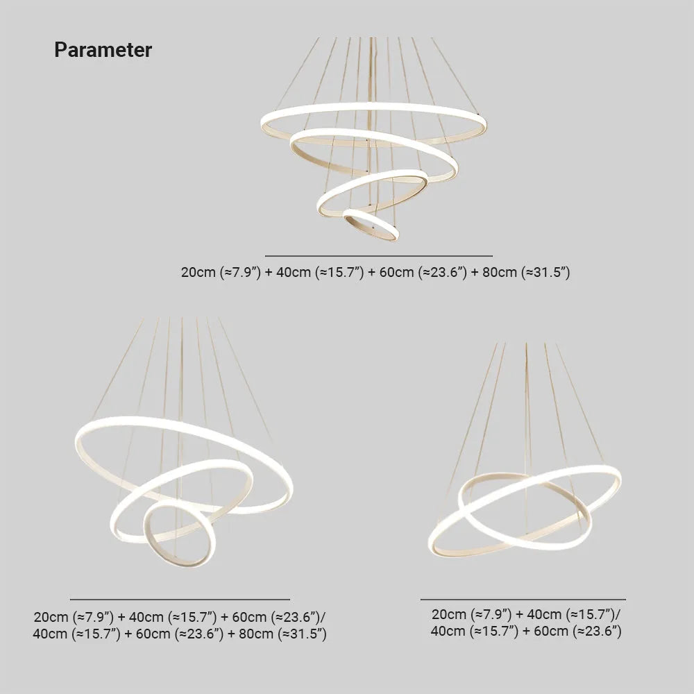 Zin Moderne Ring Hanglamp, 2/3/4 Ringen