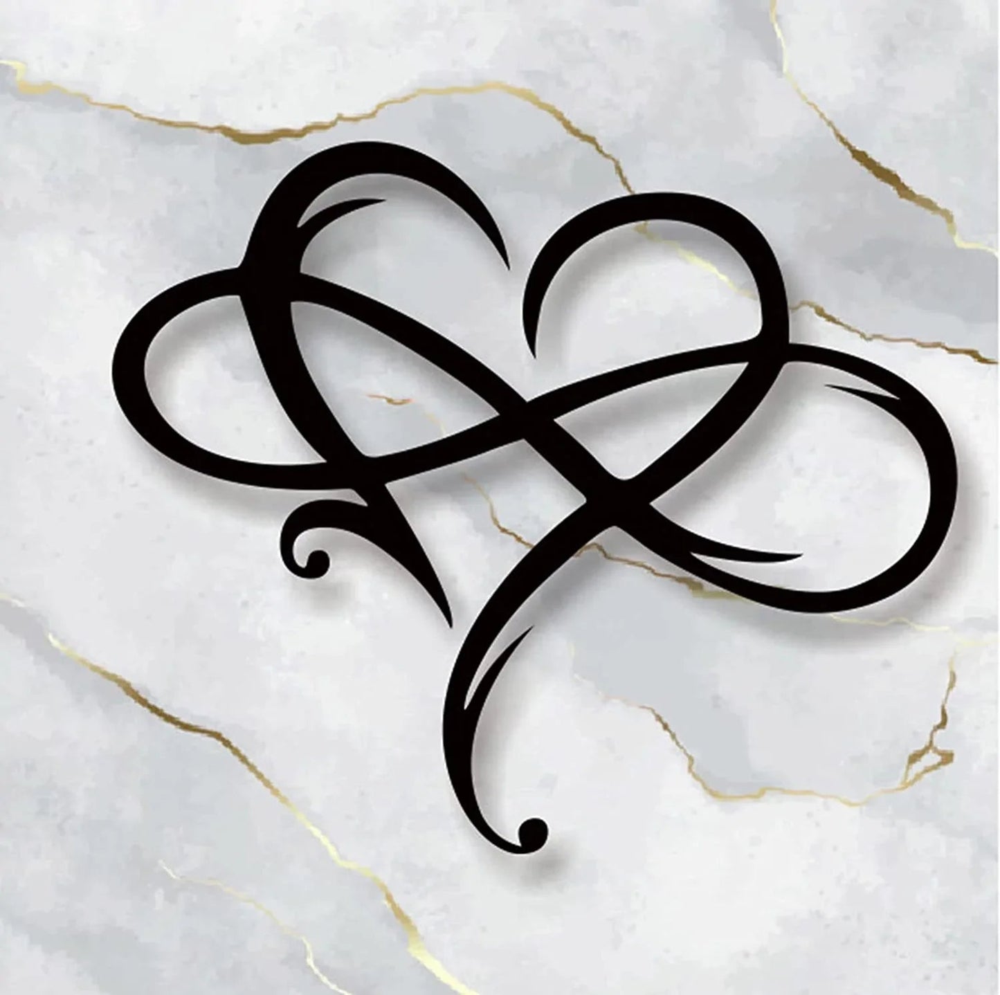 LoveBound - Elegante muurdecoratie in de vorm van een hart en het symbool van de oneindigheid