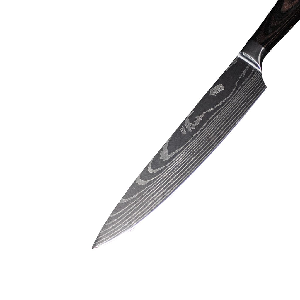 Damascus Staal Kokkekniv | 20 cm Blad, Ergonomisch Hars Handvat & Ideaal voor Thuis Koken