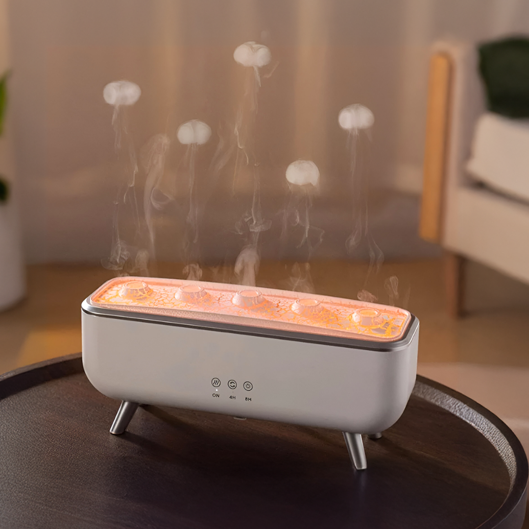 Diffuser & Luchtbevochtiger | LED Aromadiffuser met Kleurenwissel & Afstandsbediening | JellyMist