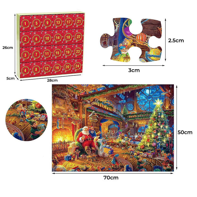 Kerstpuzzel Adventskalender - 24 Dagen Aftellen