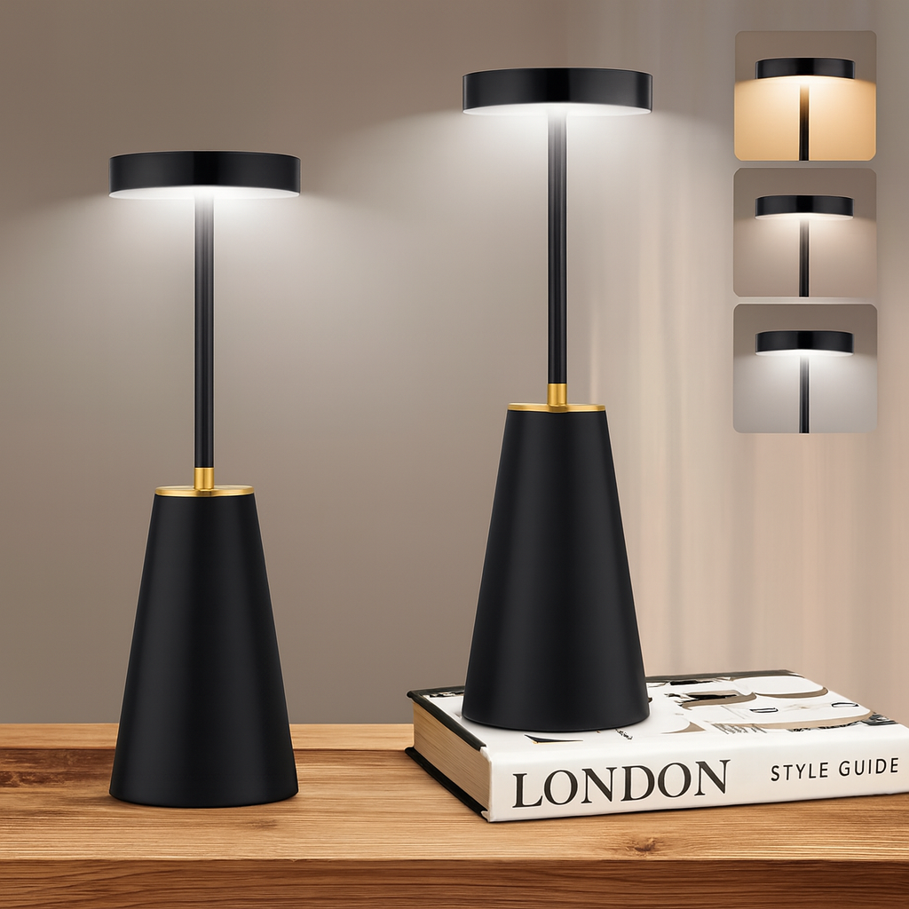 Draadloze Tafellamp | Nachtlamp met Touch | Dimmbare Lamp voor een Moderne Sfeer | AuraLume
