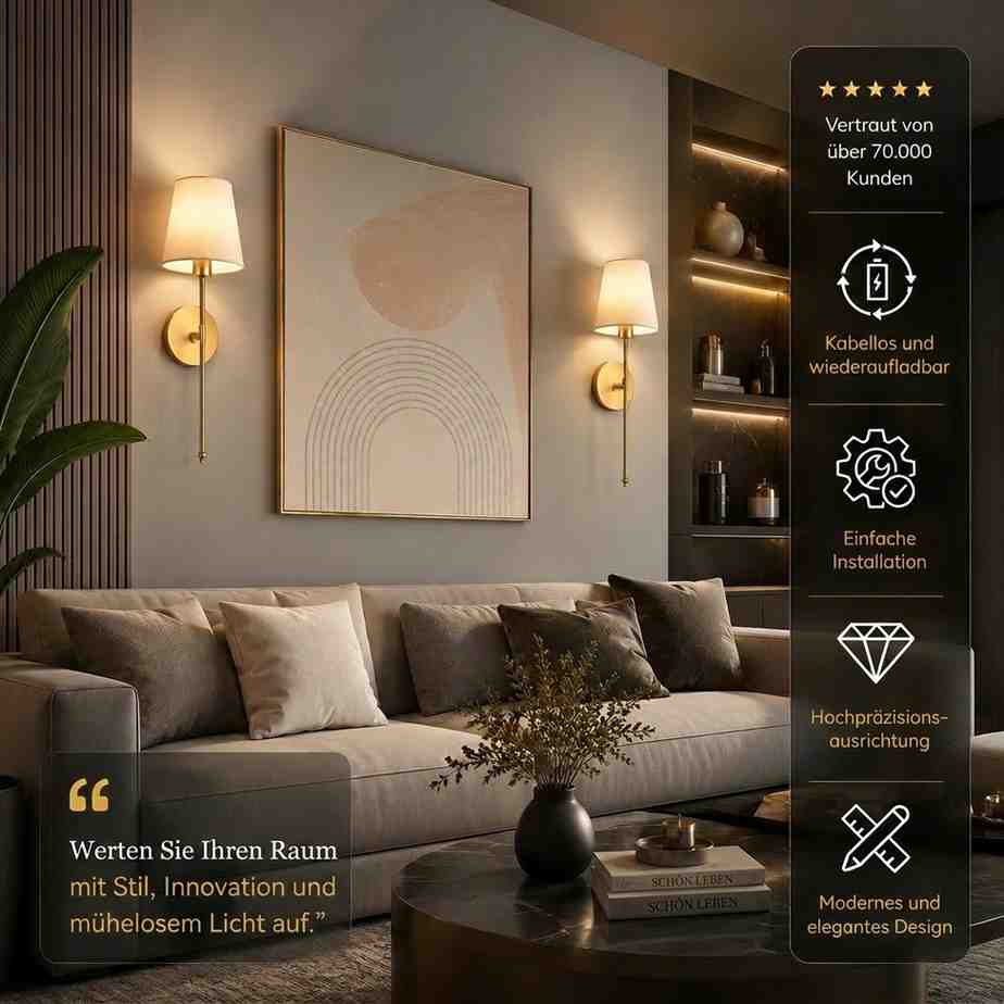 Draadloze Wandlamp 2-delig | Adhesoria