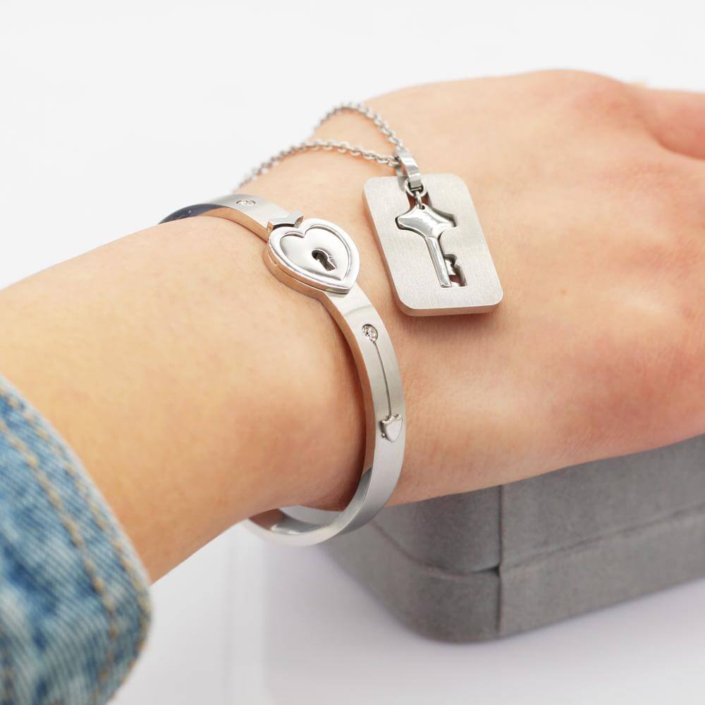 "JE BENT DE SLEUTEL NAAR MIJN HART" Armband + Ketting Set