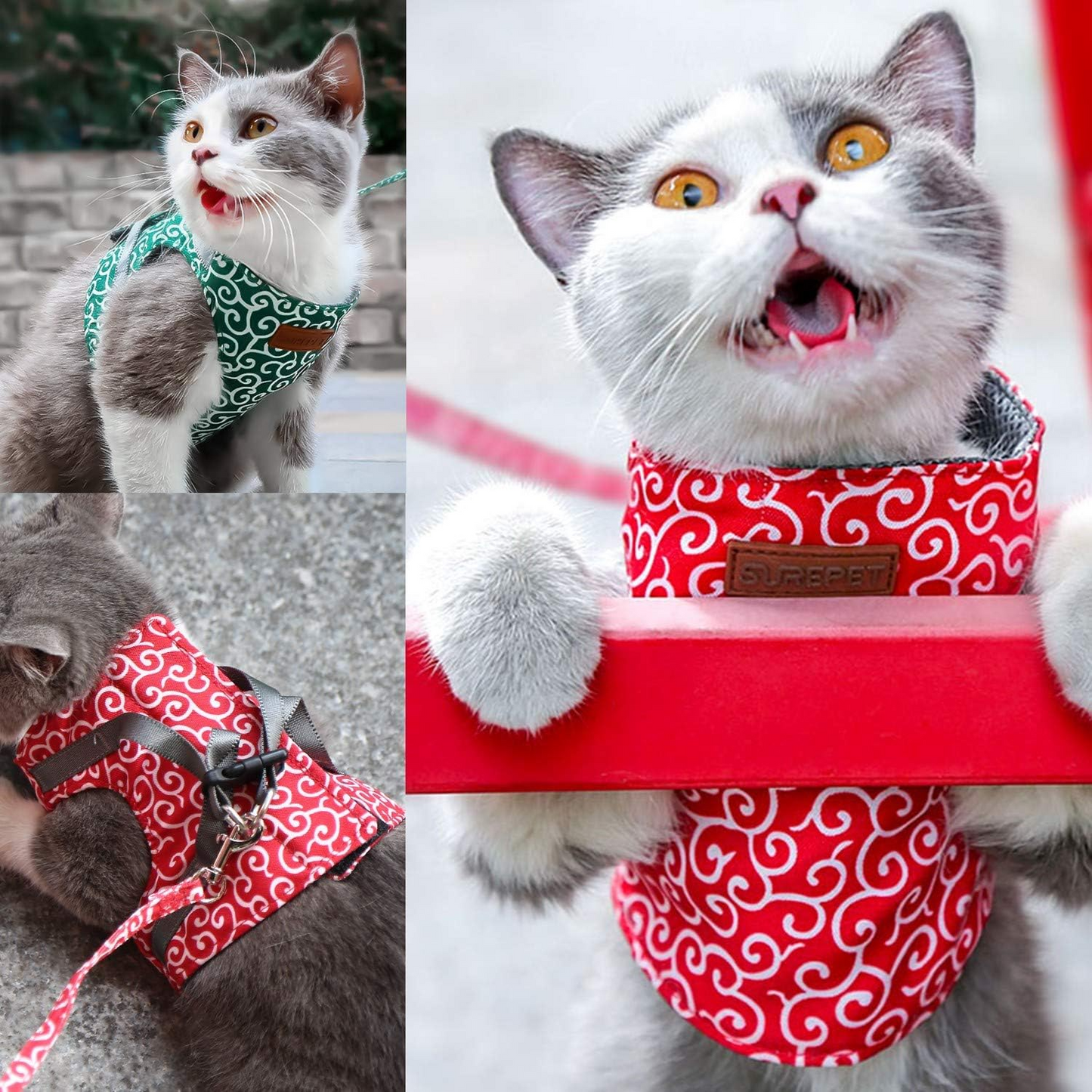 KittyComfort | Set van ontsnappingsbestendige harnassen voor katten