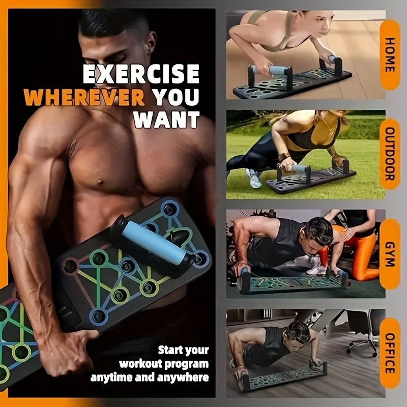 Krachttraining Set voor thuis met push-up grepen | Push up Board met weerstandbanden | KrachtBoard