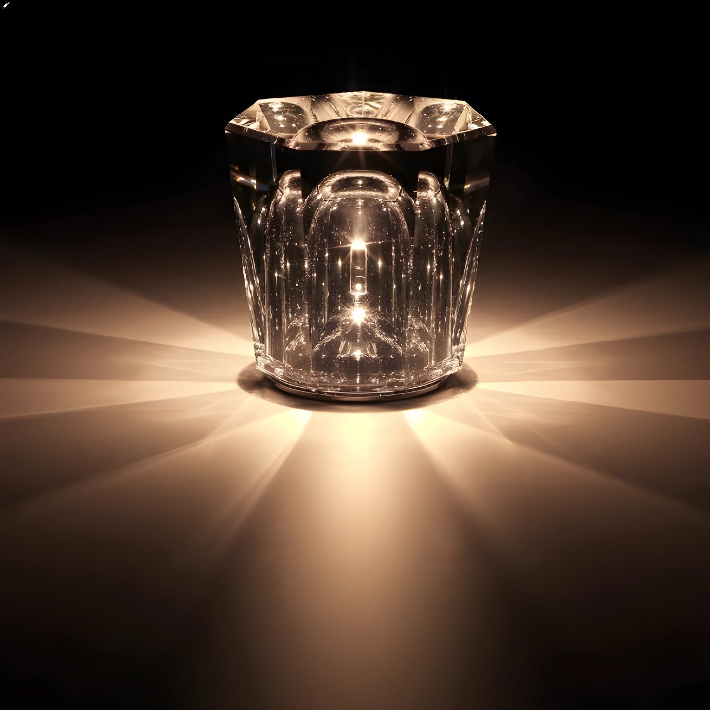 Kristallen Tafellamp VÉLORIA | Diamantoptiek & 360° Lichtspel | Draadloos & Oplaadbaar via USB | Tot 12 uur Lichtduur