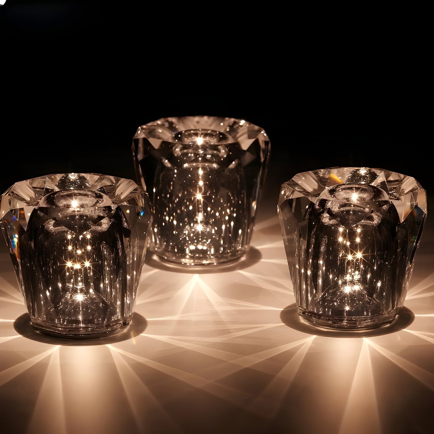 Kristallen Tafellamp VÉLORIA | Diamantoptiek & 360° Lichtspel | Draadloos & Oplaadbaar via USB | Tot 12 uur Lichtduur