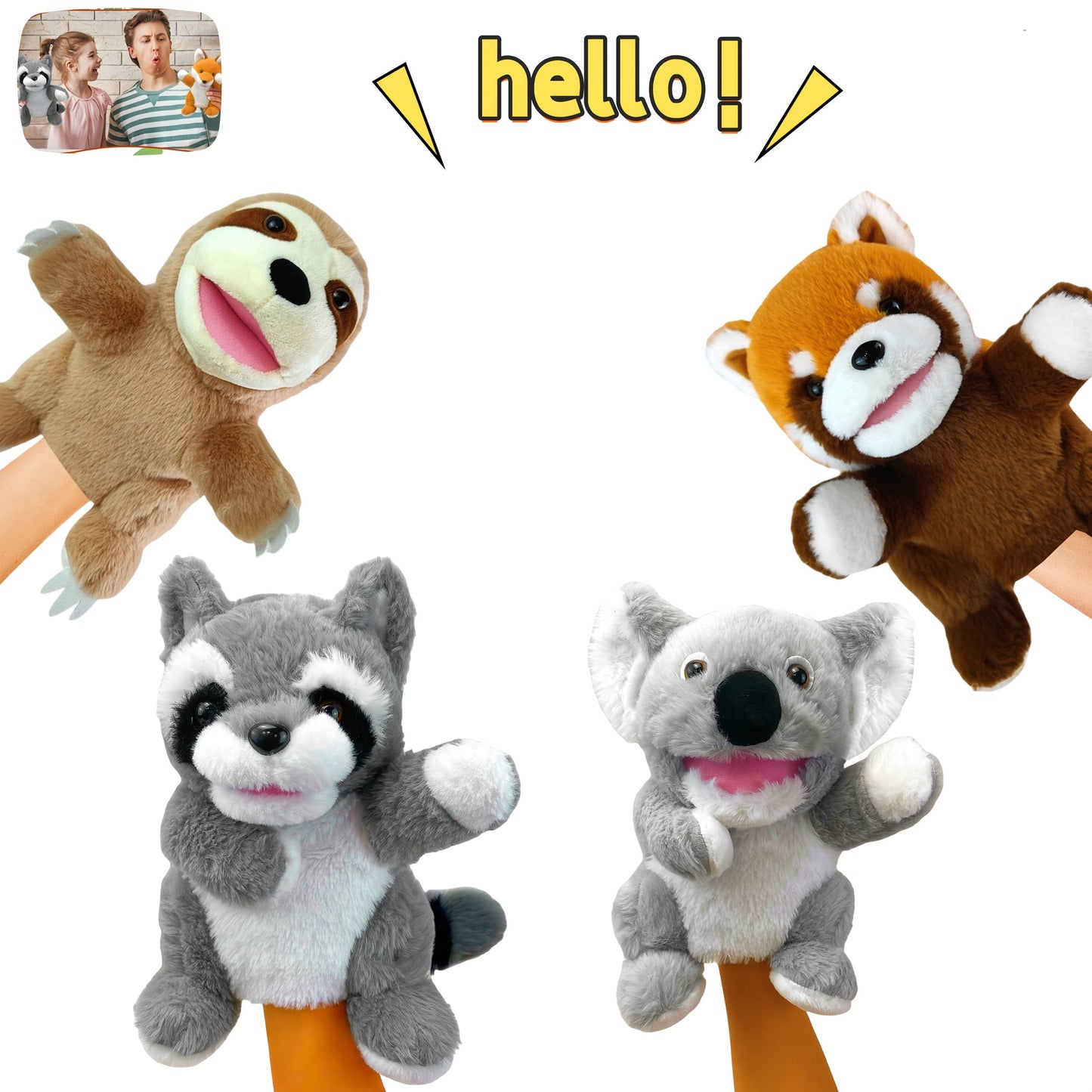Knuffeldier Handpop | Pluche Dier voor Kinderen | HandVriend
