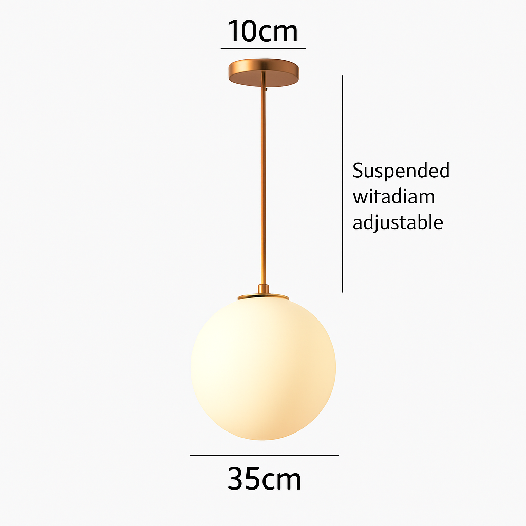 Hanglamp Globe Wit Glas