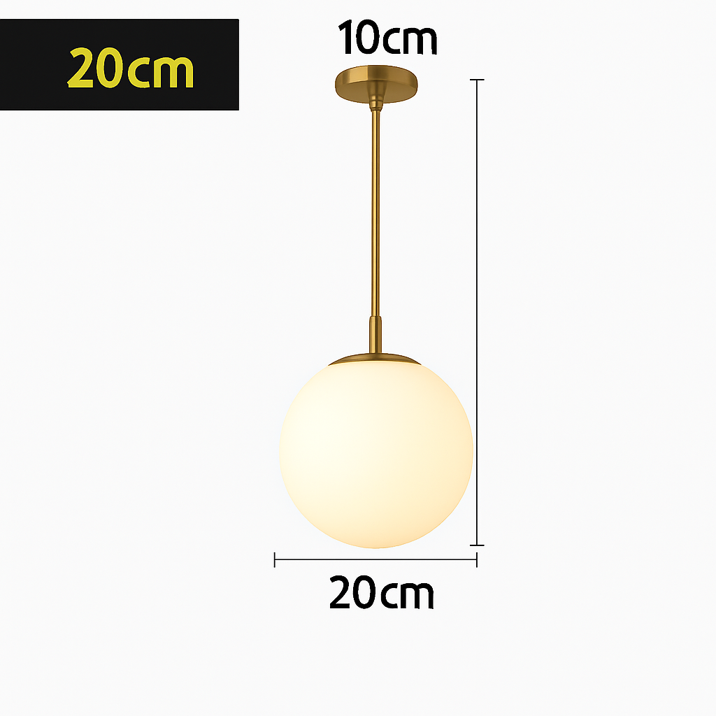 Hanglamp Globe Wit Glas