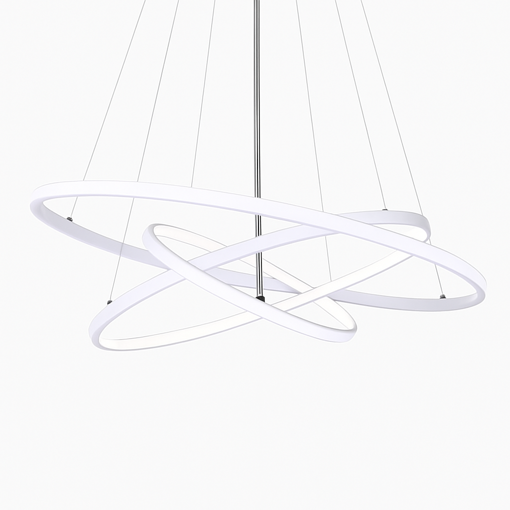 Lustre design met LED-hangringen Deco