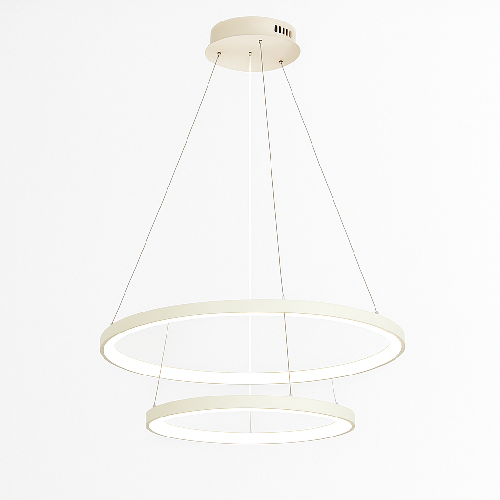 Lustre design met LED-hangringen Deco