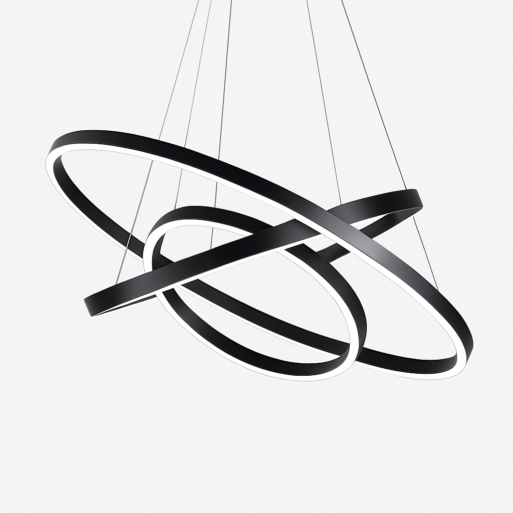 Lustre ontwerp met verweven cirkels (zwart of wit)
