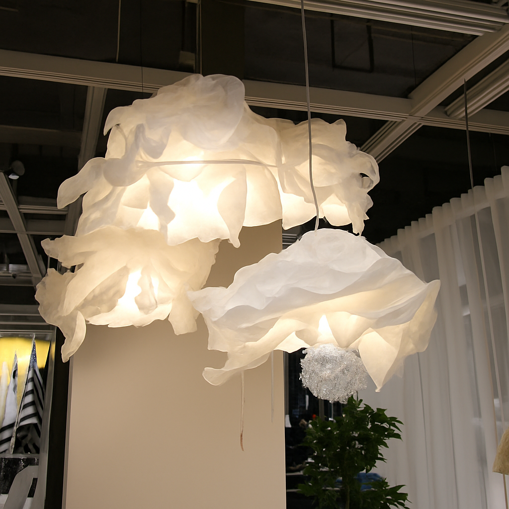 Witte papieren design bloem kroonluchters
