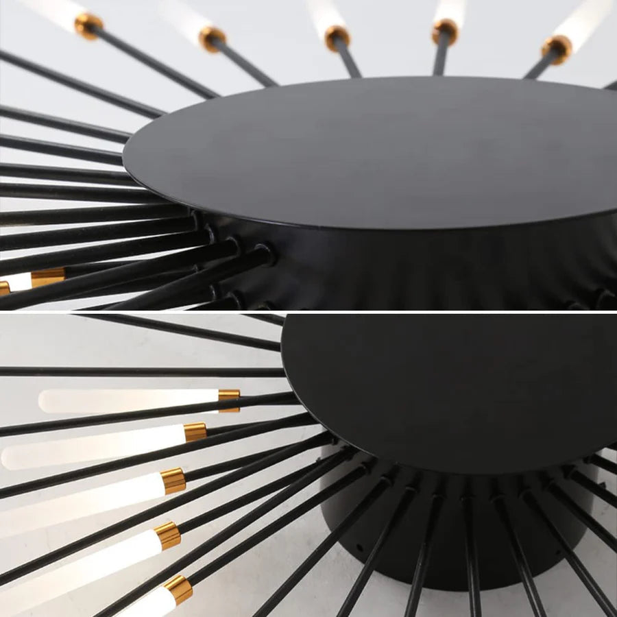 Wesley Plafonnier Vuurwerk Artistiek Zwart/Goud