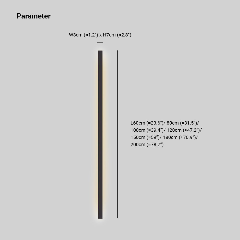 Liora Moderne Slanke Lineaire Zwarte LED Wandlamp