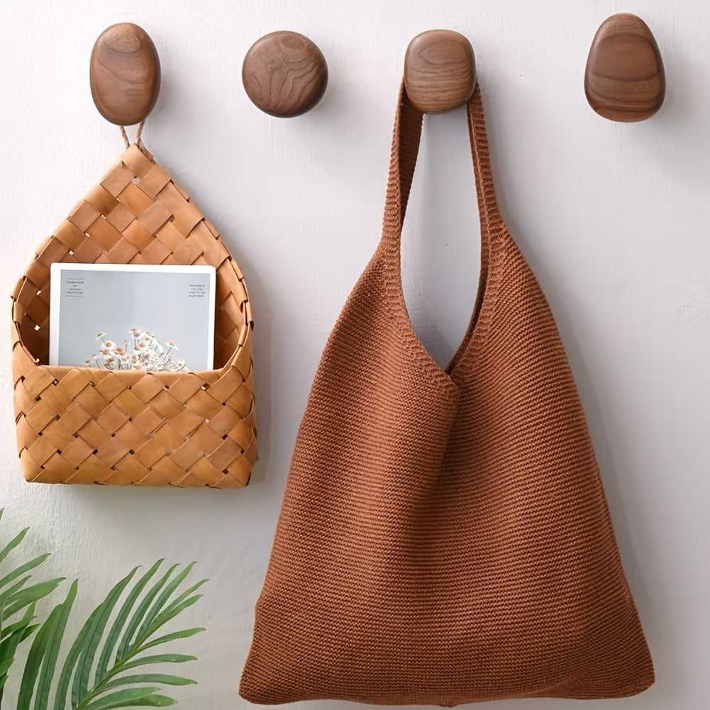 Houten Wandhaken Set Ronde Vorm Wandgemonteerde Jashaken