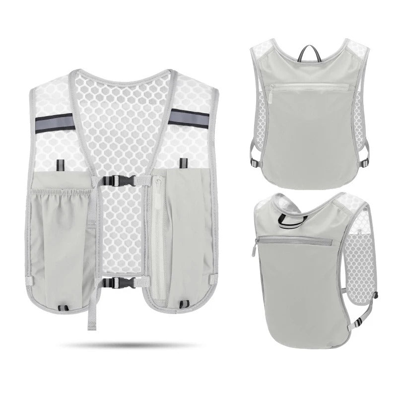 Hardloopvest met waterfleshouder, reflectie en telefoonvak