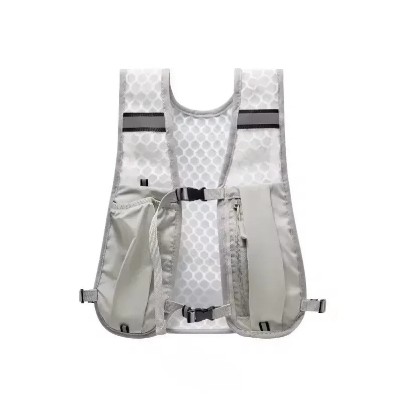 Hardloopvest met waterfleshouder, reflectie en telefoonvak