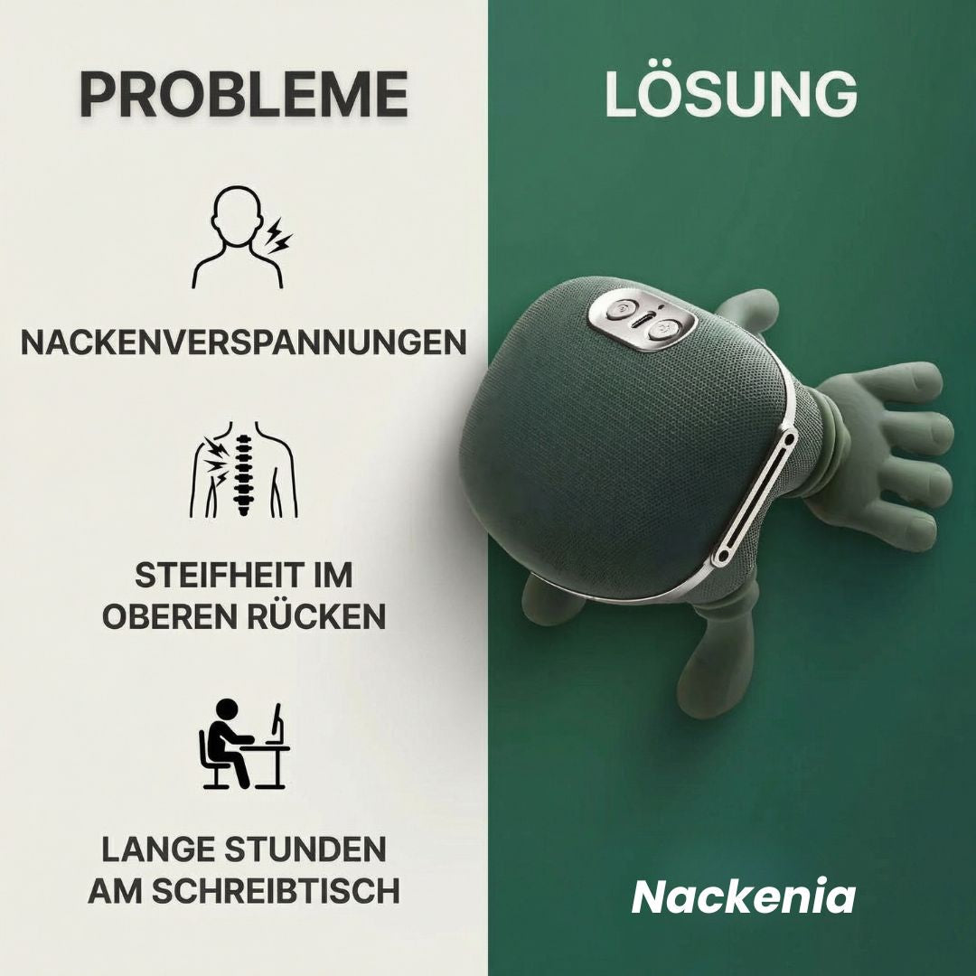 Massageapparaat voor nek en schouders | Nekmassage thuis voor soepele spieren | Nackenia