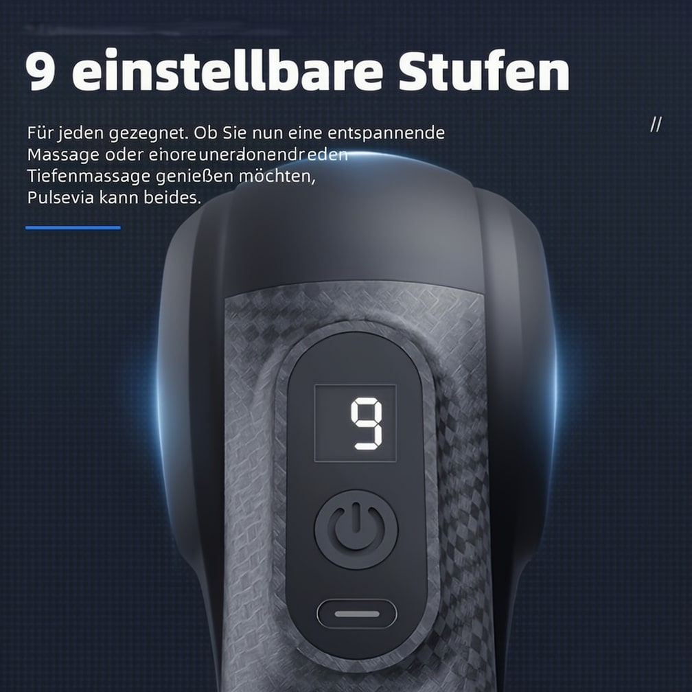 Massagepistool met 9 opzetstukken | Massageapparaat voor nek, rug, voeten en meer | Massage Gun | Pulsevia