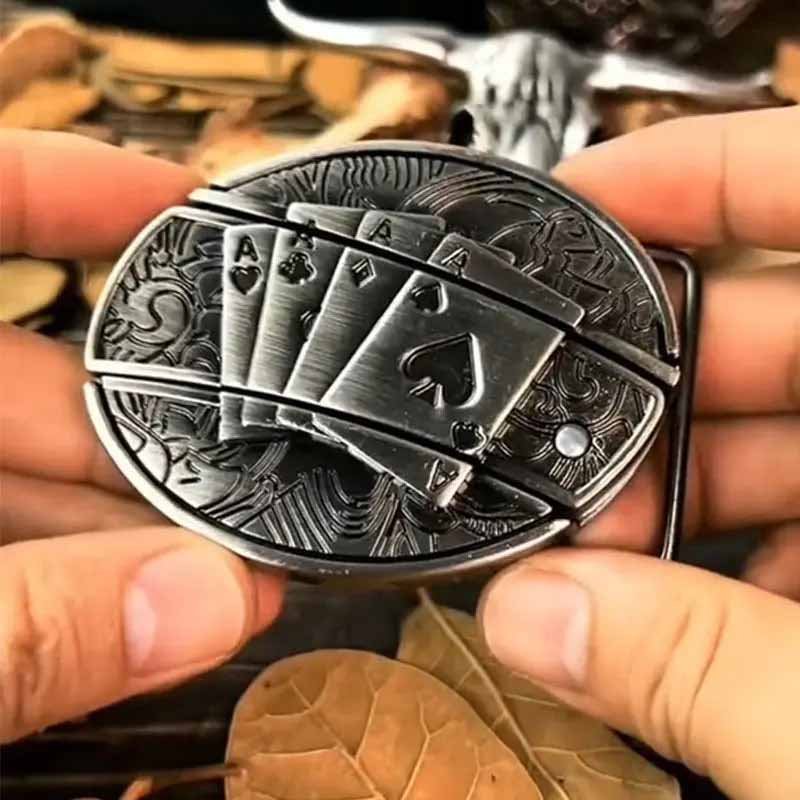 Metalen Ovale Cowboys Gürtelschnalle