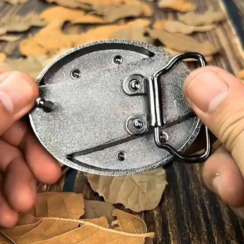 Metalen Ovale Cowboys Gürtelschnalle