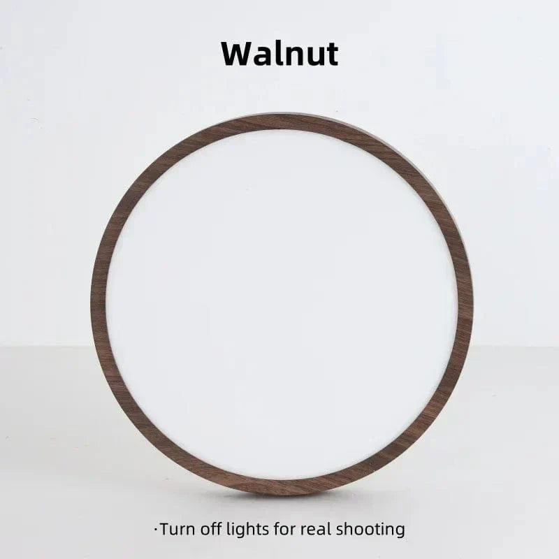 Ronde ultratunne plafondlamp met houtafwerking en LED, 30 cm of 40 cm