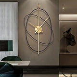 Moderne Gouden Abstracte Metalen Wandklok