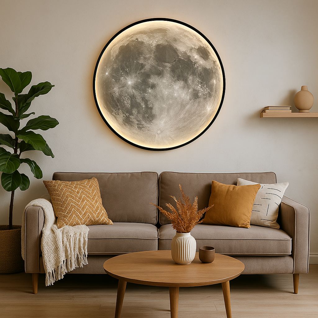 Lunara Maan Wandlamp Toont Realistische Kraterdetails En Zachte LED Glans