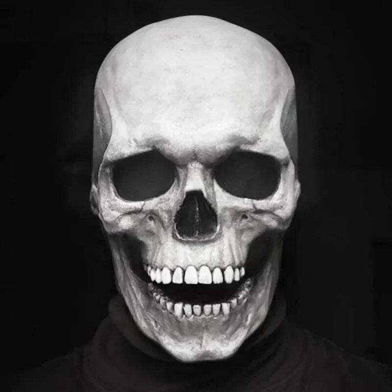 Bewegelijk Kaken, realistische Totenkopfmaske voor het hele hoofd – menselijke skeletmasker voor Halloween-feesten