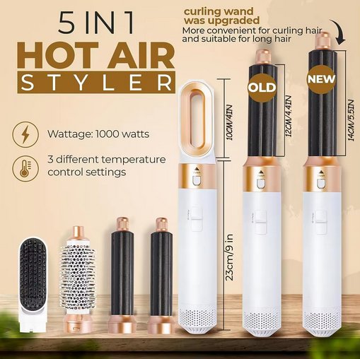 Professionele 5-in-1 Airstyler - Innovatieve Haartool met Coanda-effect