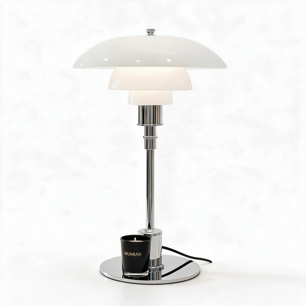 Scandinavische LED-tafellamp van glas – 3-scherm ontwerp