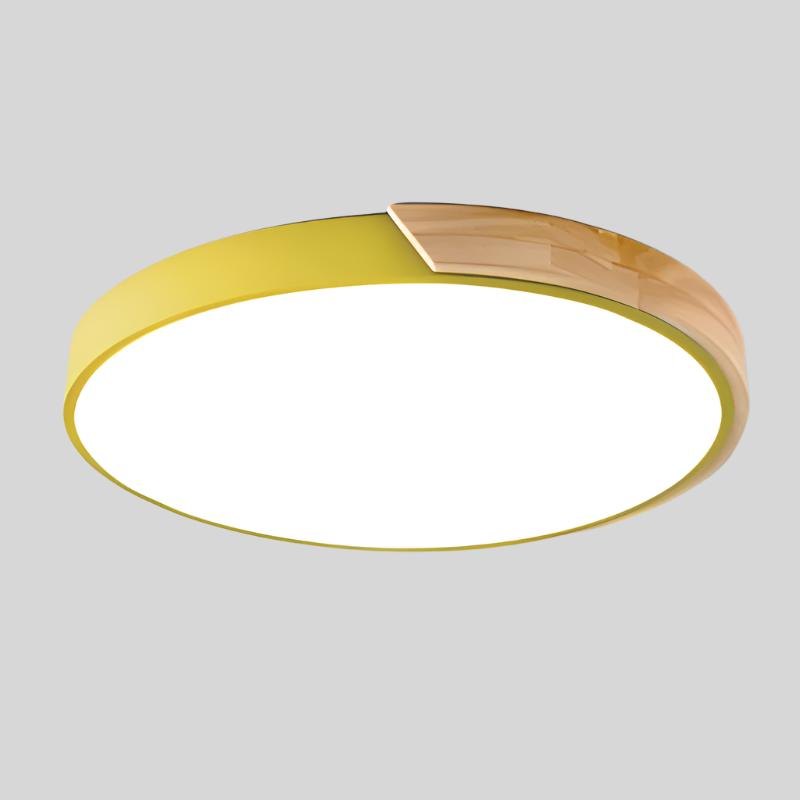 Noordse Houten Macaron Plafondlamp voor Moderne Ruimtes