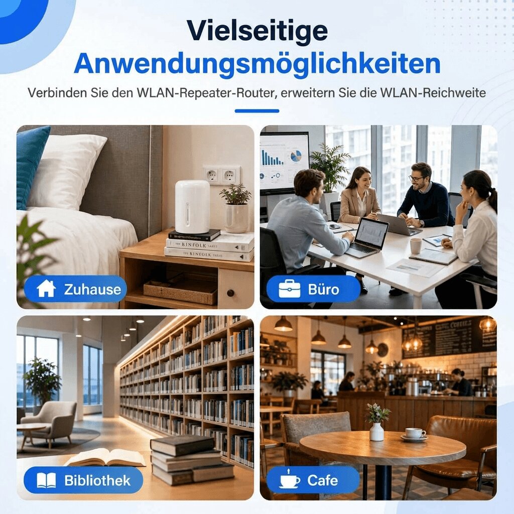 WLAN Versterker voor buiten & binnen | Dual Band WLAN Repeater | Funkhafen