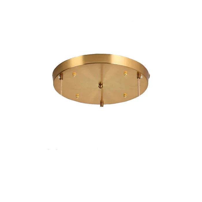 Vintage glazen hanglamp met gestreepte kap en gouden afwerking