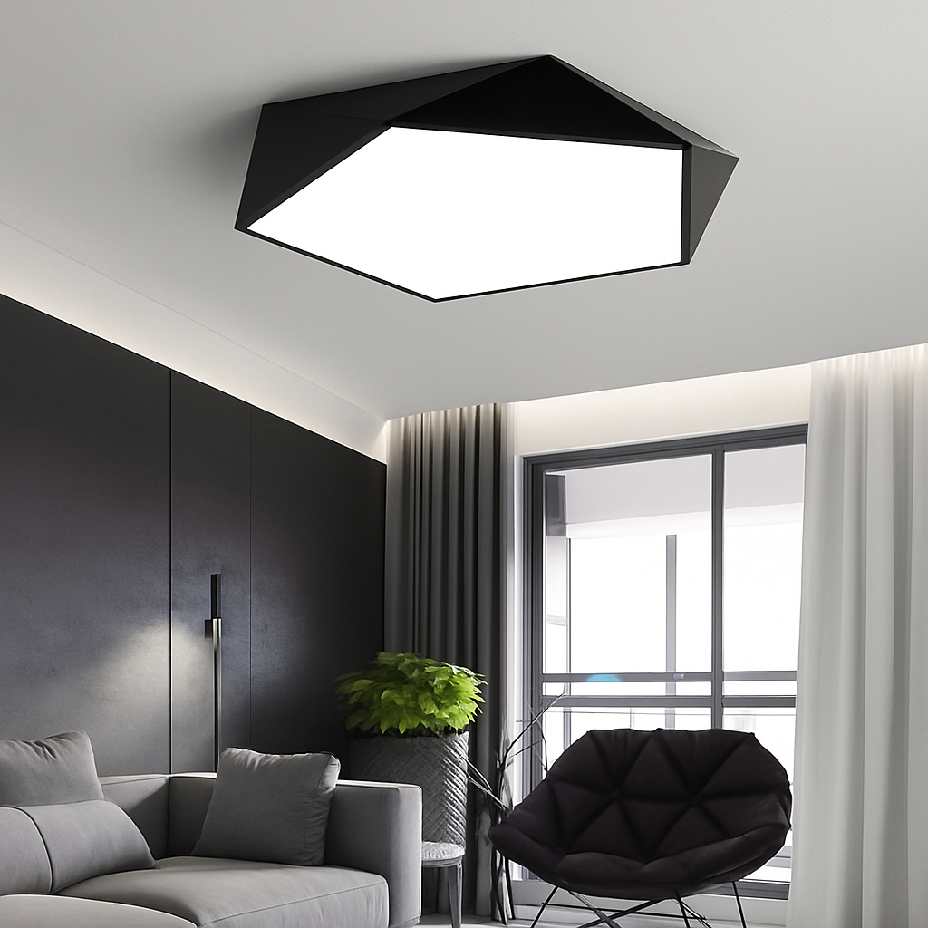 Design LED geometrische plafondlamp in kleur