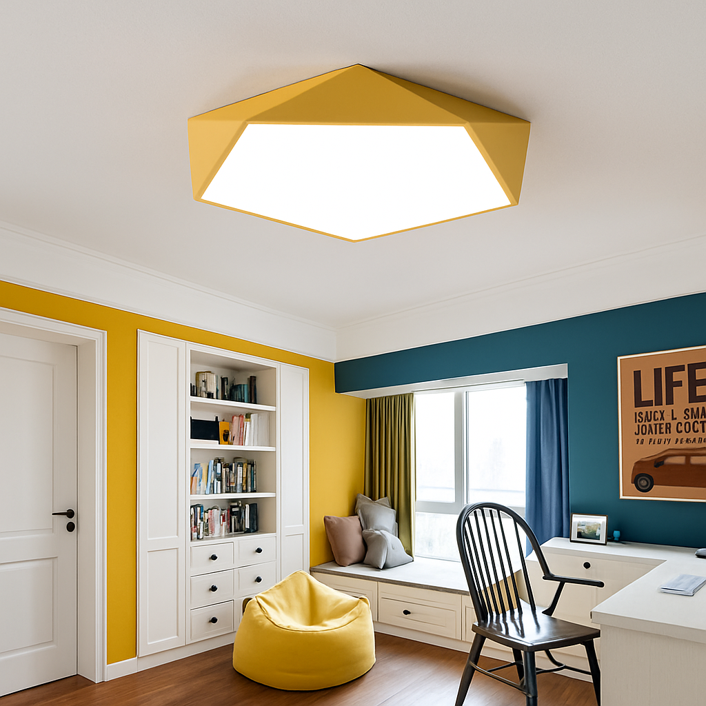 Design LED geometrische plafondlamp in kleur